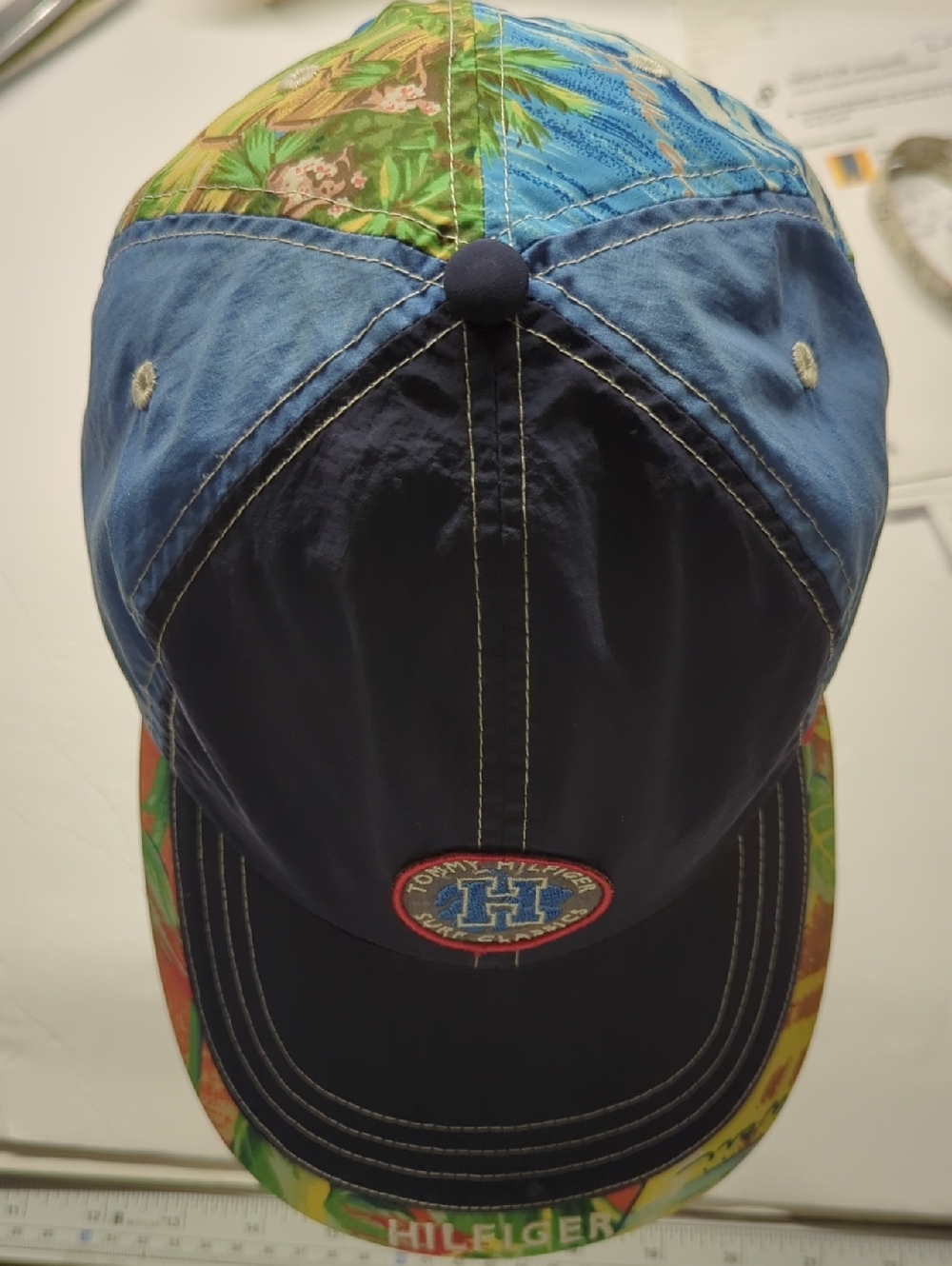 Tommy Hilfiger Surf Classic Adjustable  Cap with Tropical Brim Rare Vintage